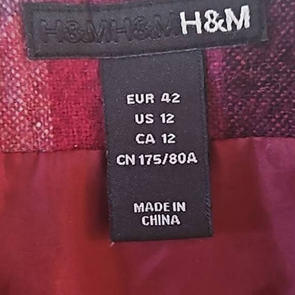 H&M Women’s Plaid Mini Wool-Blend Skirt Size 12 Multicolor - Picture 4 of 6